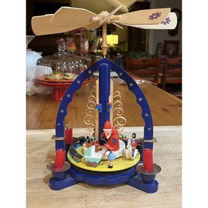 Original Erzgebirge German 1-Tier Carousel Pyramid -Christmasfun